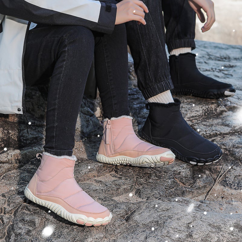 Plus Size Couple Snow Boots Winter Fleece-Lined Thick Cotton Shoes Cold-Proof Water-Splashing Outdoor Cotton Boots - Image 3